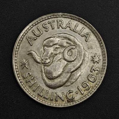 【淘币小摊】实时拍第八百二十六拍   散币场   满百包邮可预留二周 每周一统一发货   - 澳大利亚1963年伊丽莎白二世1先令银币