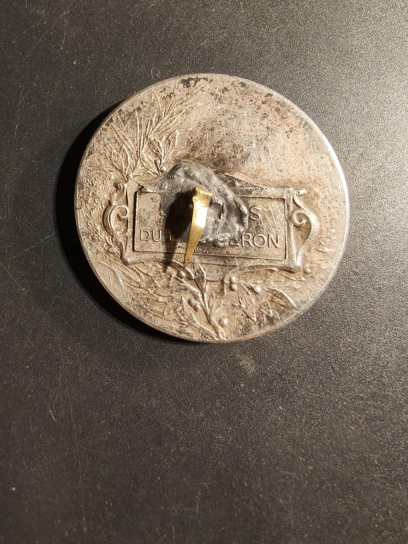 老王徽章第169期 法国宠物犬博览会镀银大铜章    直径44mm.    重量40.8g