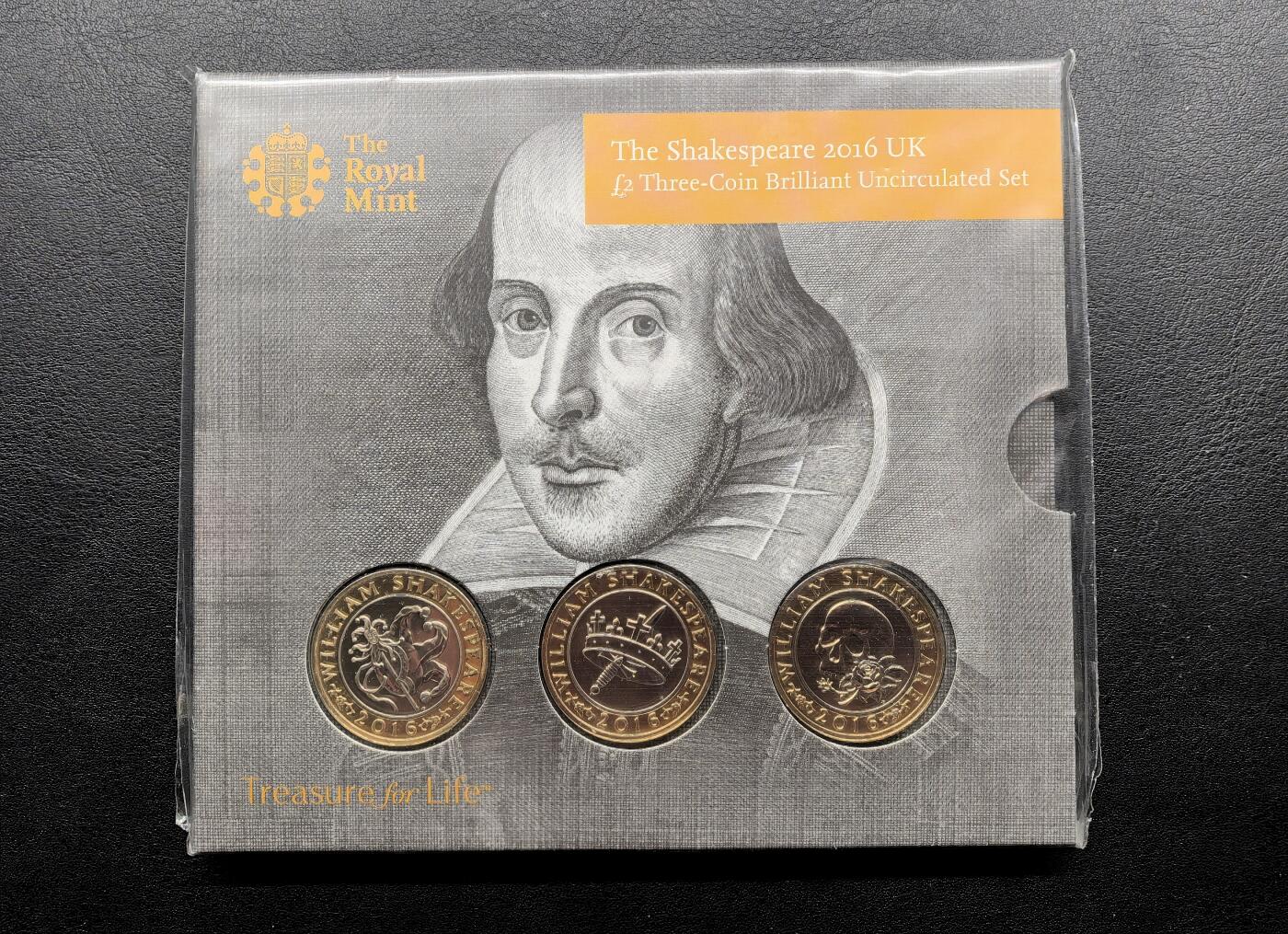 凡希社世界钱币微拍月度大拍（2025/12） 2016英国莎士比亚2英镑卡册，原厂塑封全品。