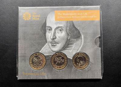 凡希社世界钱币微拍月度大拍（2025/12） - 2016英国莎士比亚2英镑卡册，原厂塑封全品。