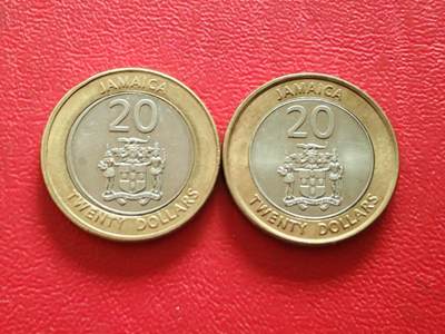 【云涧收藏】第八十三场 - 牙买加2000/2001年20元2枚
