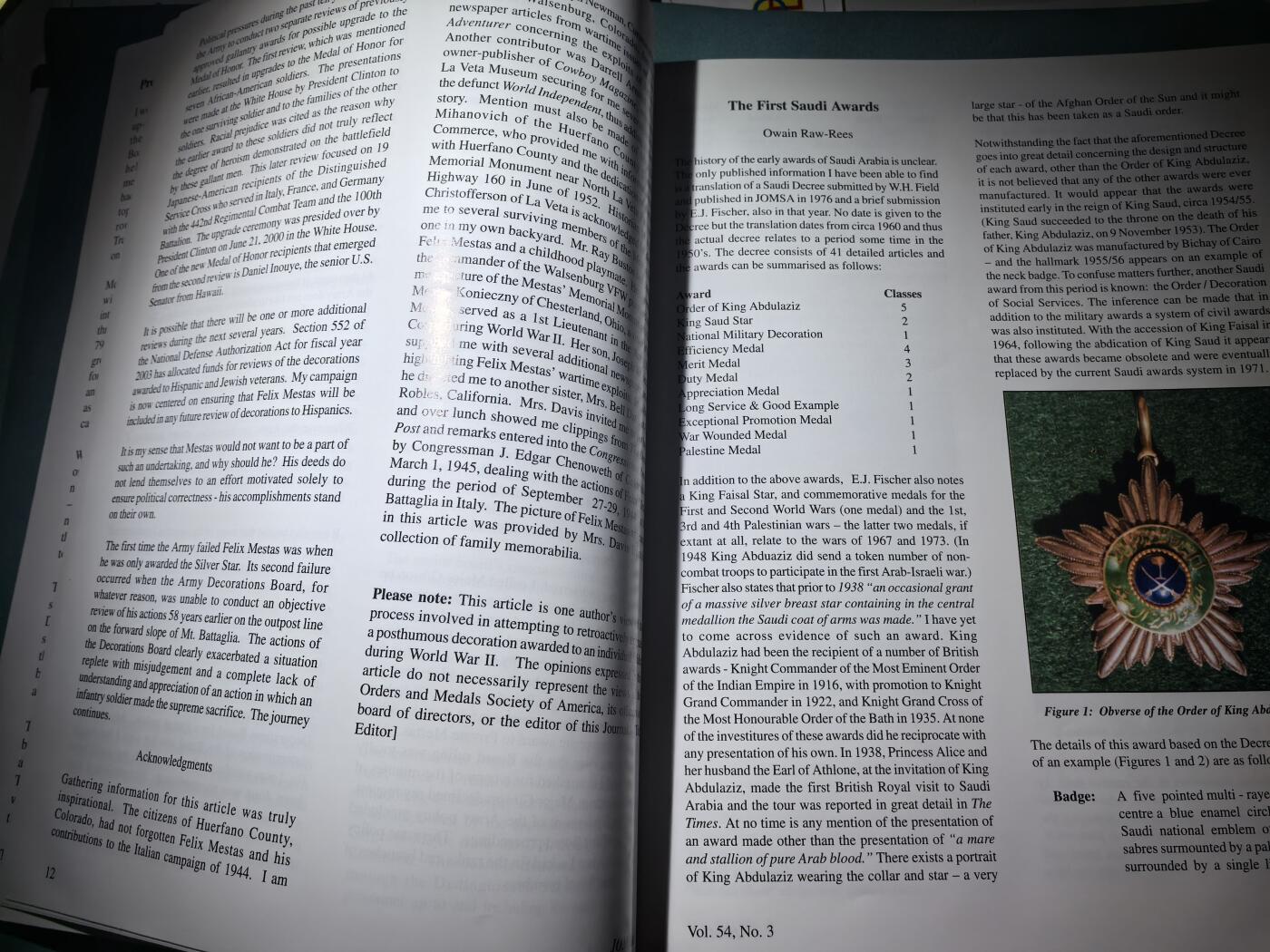 盛世勋华——号角文化勋章邮票专场拍卖第293期 美国勋章学会会刊 第54卷第3期 2003年5/6月刊 44页