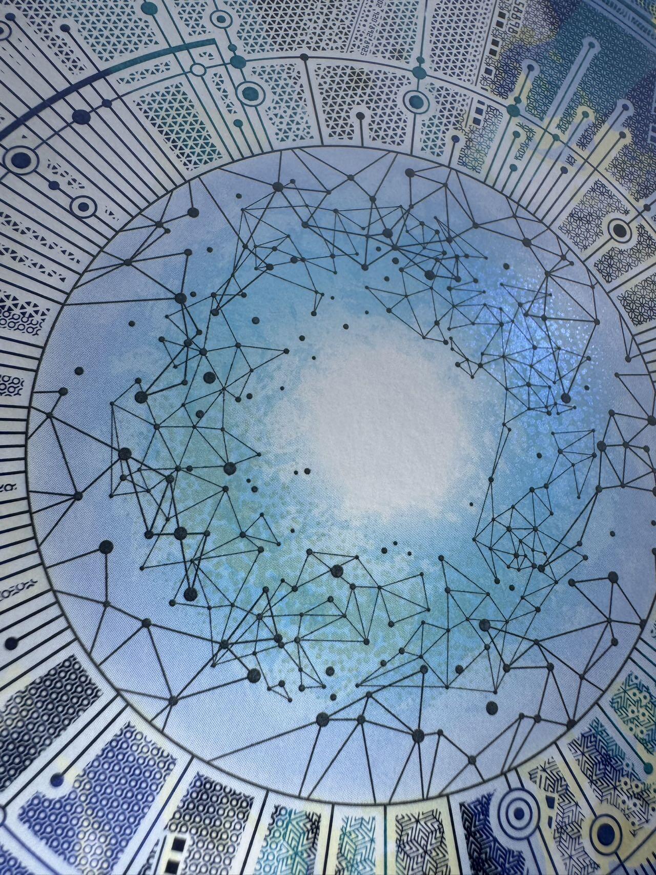 2025第27场（总第227期）：精品连体纪念券专场 瑞士SICPA 2025年“信息数据保障社会安全”超大尺寸单面深凹雕刻版新年贺卡册装UNC