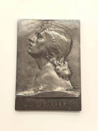 博洋堂世界钱币拍卖第151期（全场包邮） - 法国经典银章，挽歌，画面唯美，背面雕刻松树下的古罗马遗址，64mm*45mm，81克，边铭1ARGENT