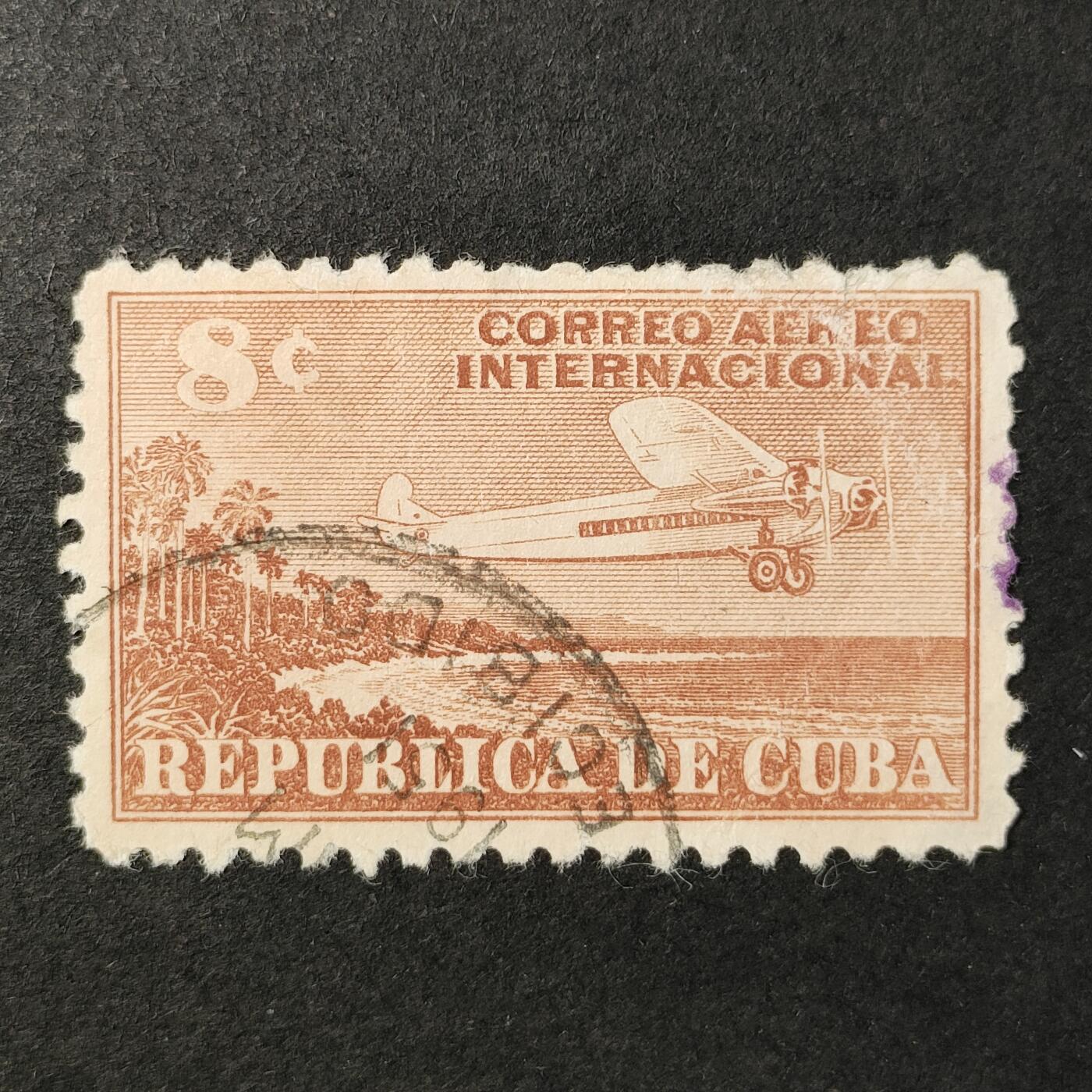 ↓君缘收藏679期☞钱币邮品↓无佣金、可寄存、满30元包邮  古巴航空邮票，约1931年福克F.10A超级三引擎飞机邮票