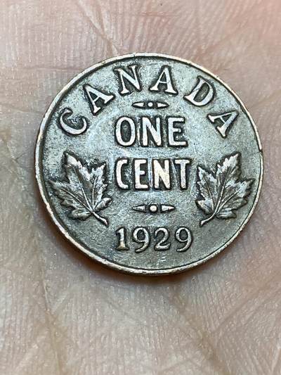 2025年第一百三十六场(总第一百六十二场）外国好品纸夹散币场(免佣金) - 加拿大🇨🇦1929年1分(乔治五世第三版)