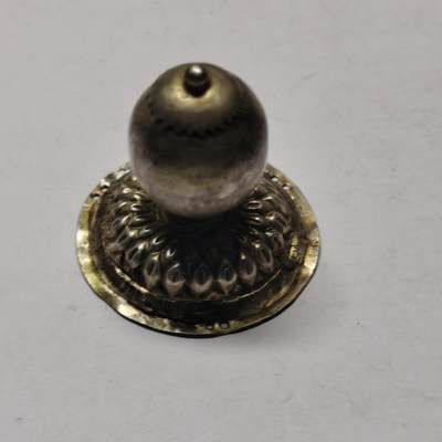 杂件专场88期 - 清代老银官帽顶，边有点裂