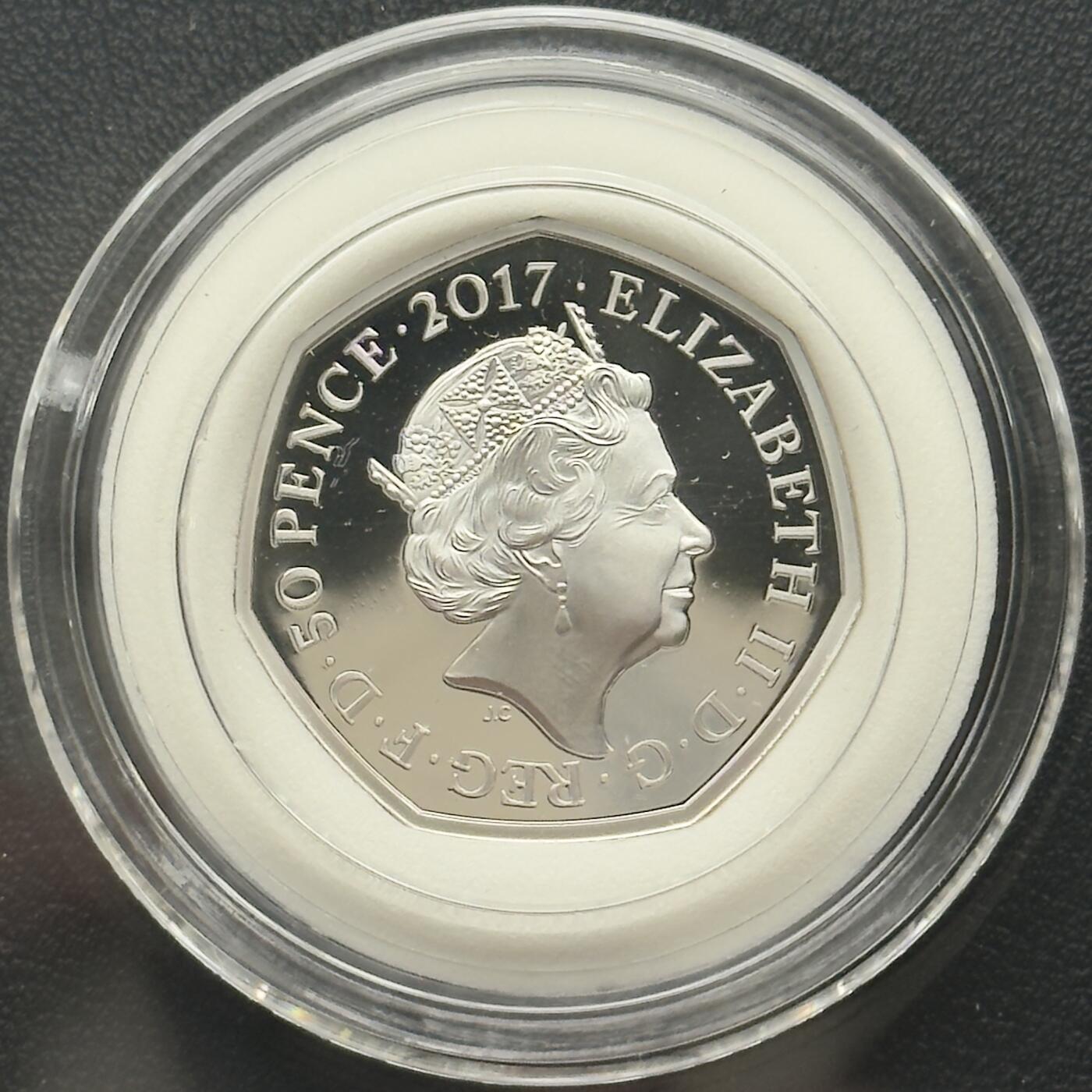 ＜小葵钱铺＞第67期·克朗币·银币场·满200包邮，不寄存·12月15日发货 〈原盒·证书〉英国2017年杰里米·费舍尔先生50便士精制纪念银币