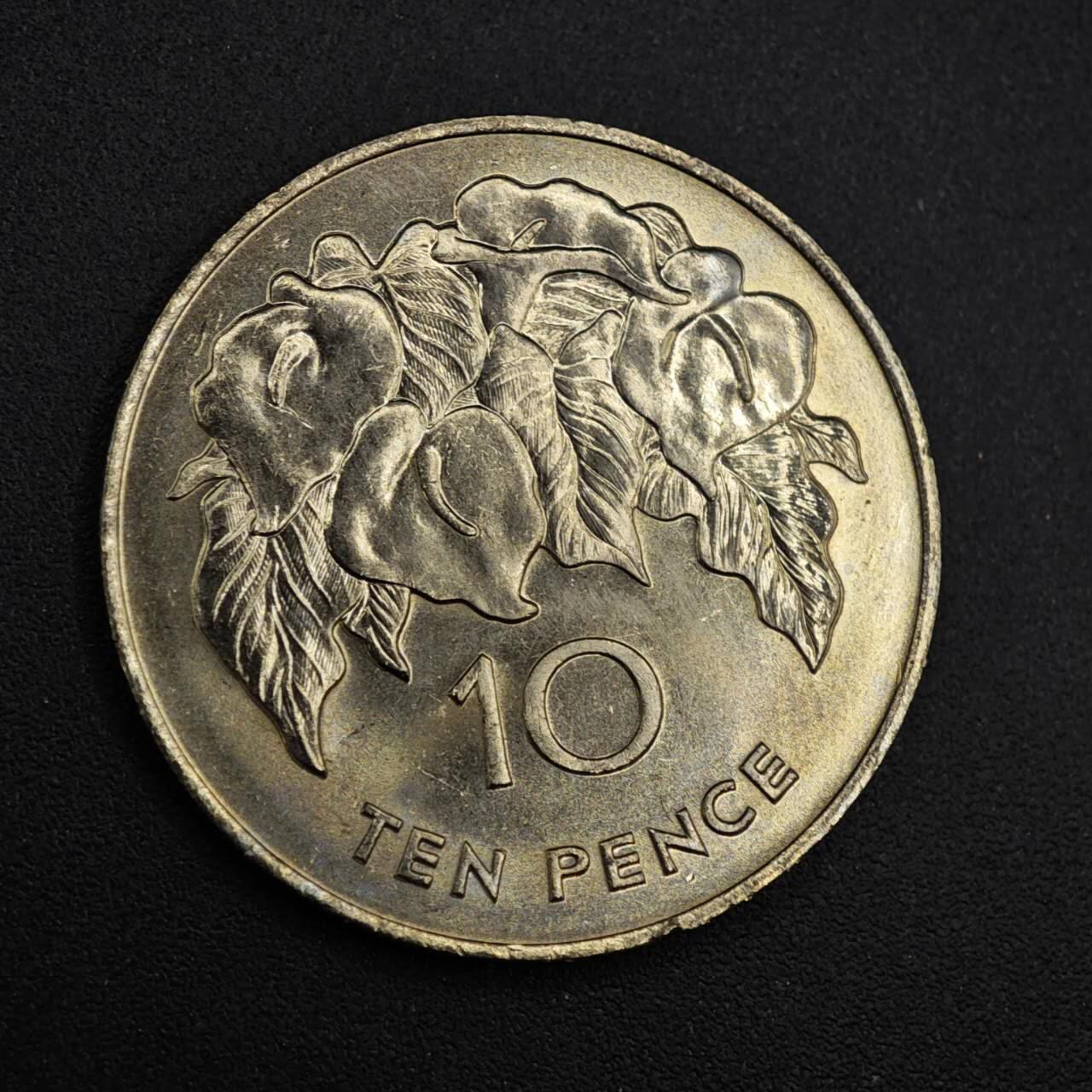 【淘币小摊】实时拍第八百二十六拍   散币场   满百包邮可预留二周 每周一统一发货   圣赫勒拿1984年花朵10便士镍币