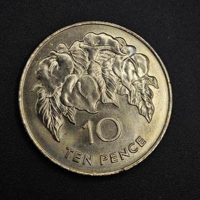 【淘币小摊】实时拍第八百二十六拍   散币场   满百包邮可预留二周 每周一统一发货   - 圣赫勒拿1984年花朵10便士镍币