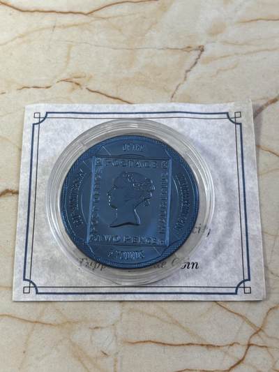 第185期拍卖 - 直布罗陀2000年统一便士邮政法案160周年蓝色钛币带证书