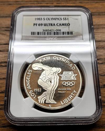 凡希社世界钱币微拍月度大拍（2025/12） - 1983美国洛杉矶奥运会Dol纪念大银精铸NGC-PF69UC