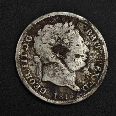 【淘币小摊】实时拍第八百二十六拍   散币场   满百包邮可预留二周 每周一统一发货   - 英国1816年乔治三世1先令银币