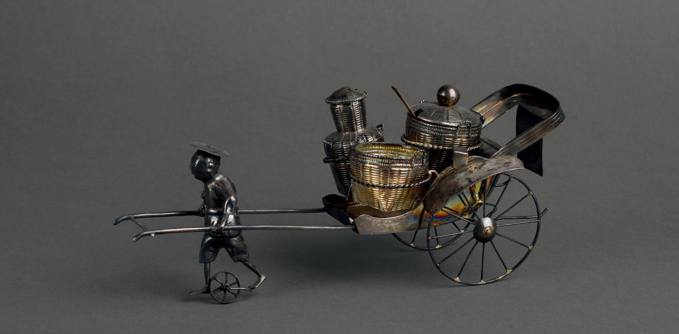 华艺国际2025年秋季拍卖会 钱币专场 民国时期银质人力车夫三调料罐组合一套