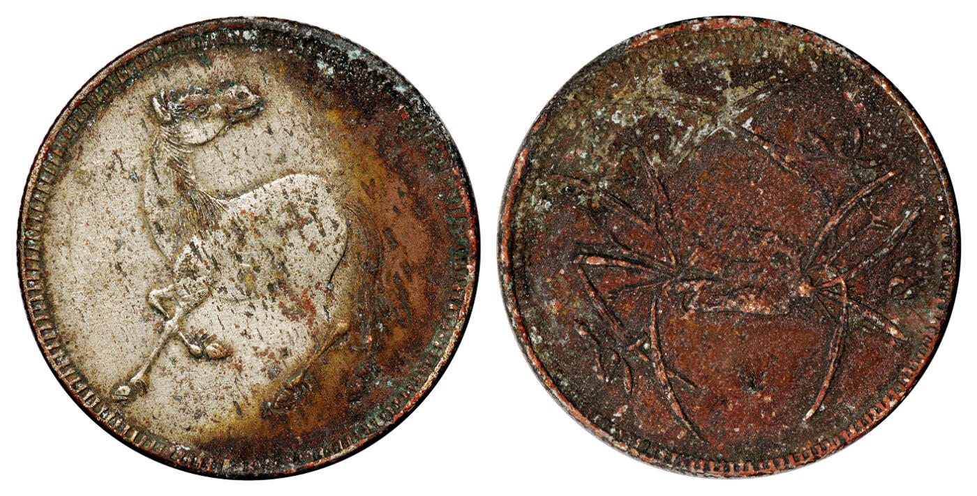 华艺国际2025年秋季拍卖会 钱币专场 民国时期四川十文型马兰铜币一枚/极美品