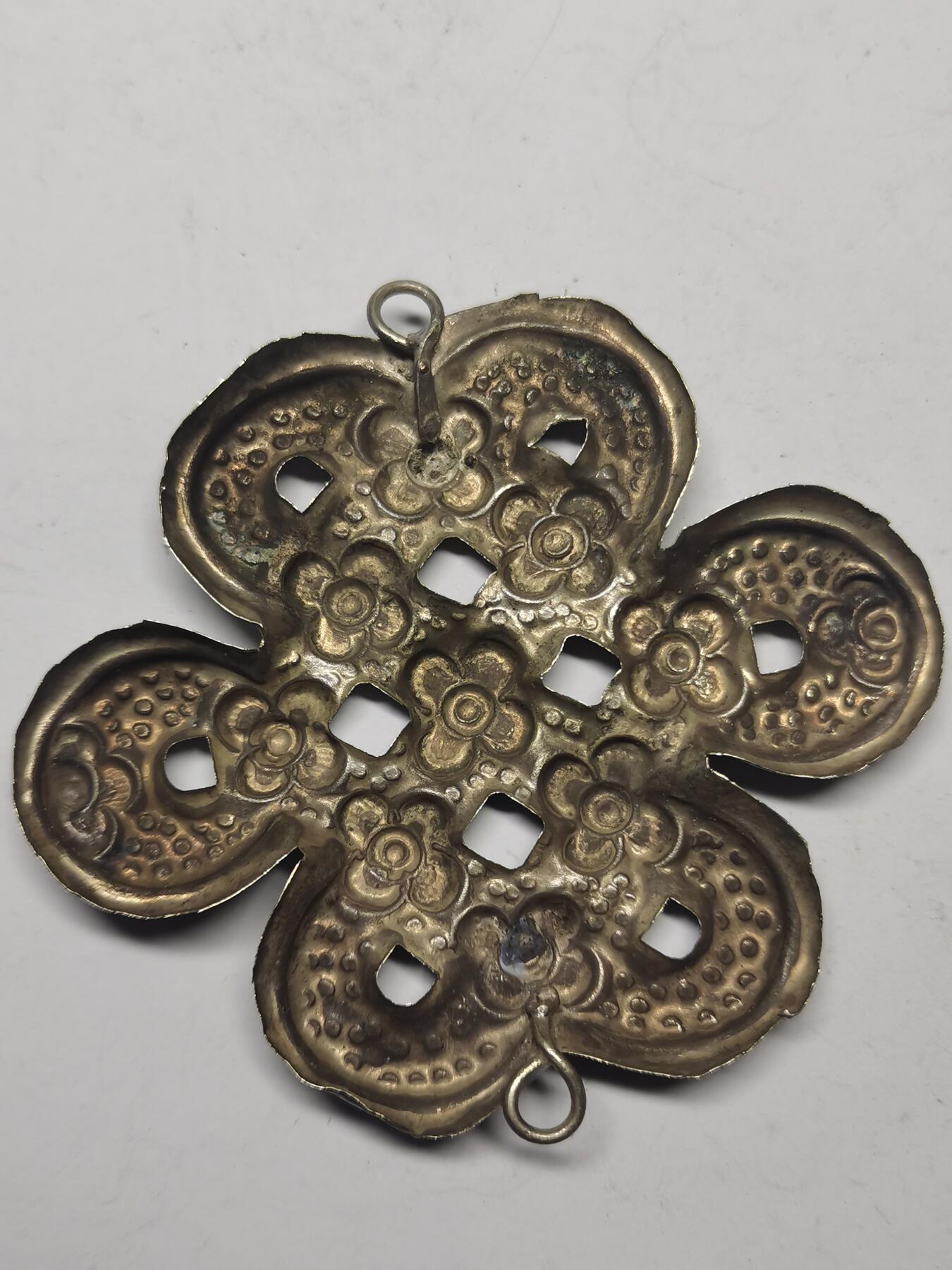 杂件专场88期 清末民国老银梅花同心结