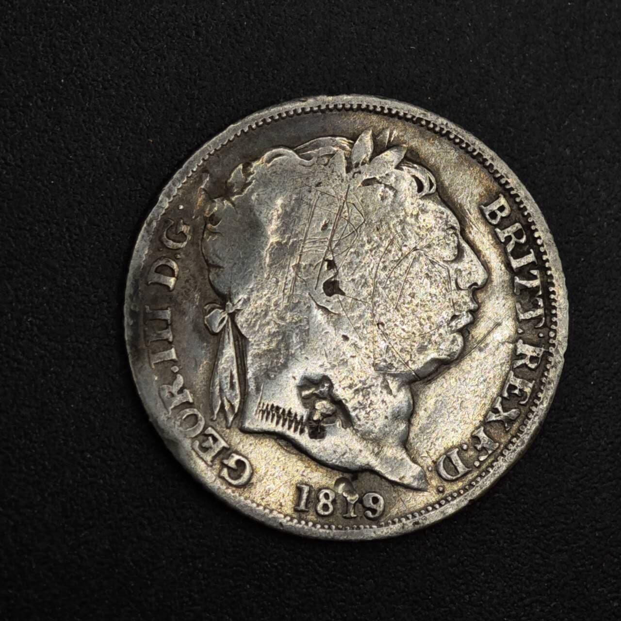【淘币小摊】实时拍第八百二十六拍   散币场   满百包邮可预留二周 每周一统一发货   英国1819年乔治三世6便士银币