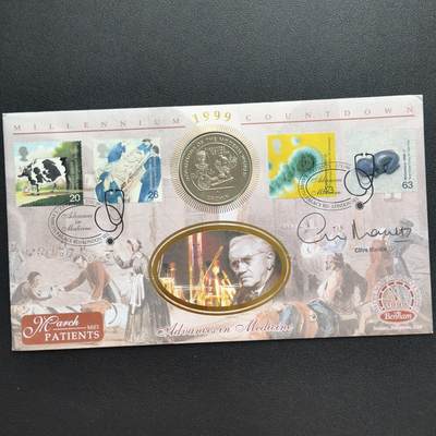 ＜小葵钱铺＞第67期·克朗币·银币场·满200包邮，不寄存·12月15日发货 - 〈邮币封〉马恩岛1995年世界发明·亚历山大·弗莱明·青霉素1克朗纪念币