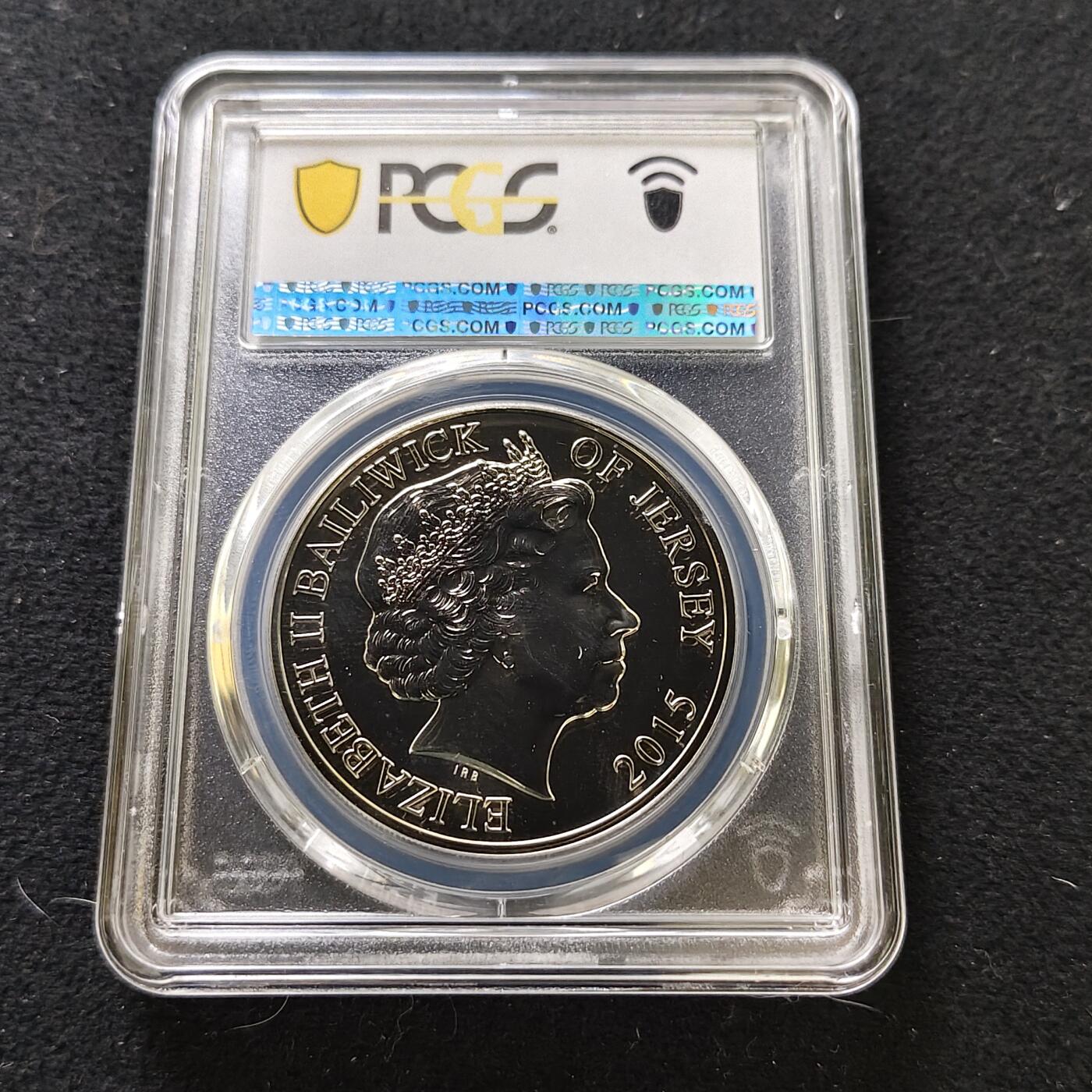 【全场包邮】纯粹捡漏拍487场（免费代拍第24场） 【收藏级·冠军分】泽西2015年5镑温斯顿·丘吉尔逝世50周年克朗型纪念币-PCGS MS67