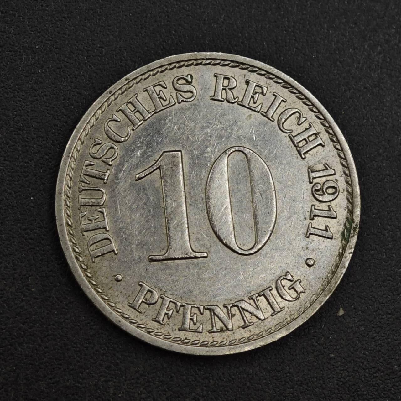 【淘币小摊】实时拍第八百二十六拍   散币场   满百包邮可预留二周 每周一统一发货   德国1911年10芬妮镍币