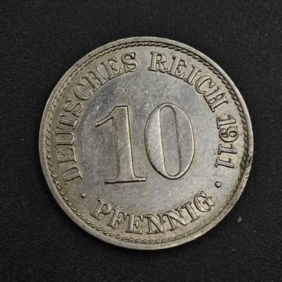 【淘币小摊】实时拍第八百二十六拍   散币场   满百包邮可预留二周 每周一统一发货   - 德国1911年10芬妮镍币