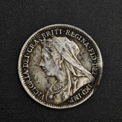 【淘币小摊】实时拍第八百二十六拍   散币场   满百包邮可预留二周 每周一统一发货   - 英国1897年维多利亚3便士银币