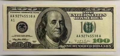 美国纸币 首发冠AAA 1996年 黑白大头版 100美元 全新UNC - 美国纸币 首发冠AAA 1996年 黑白大头版 100美元 全新UNC