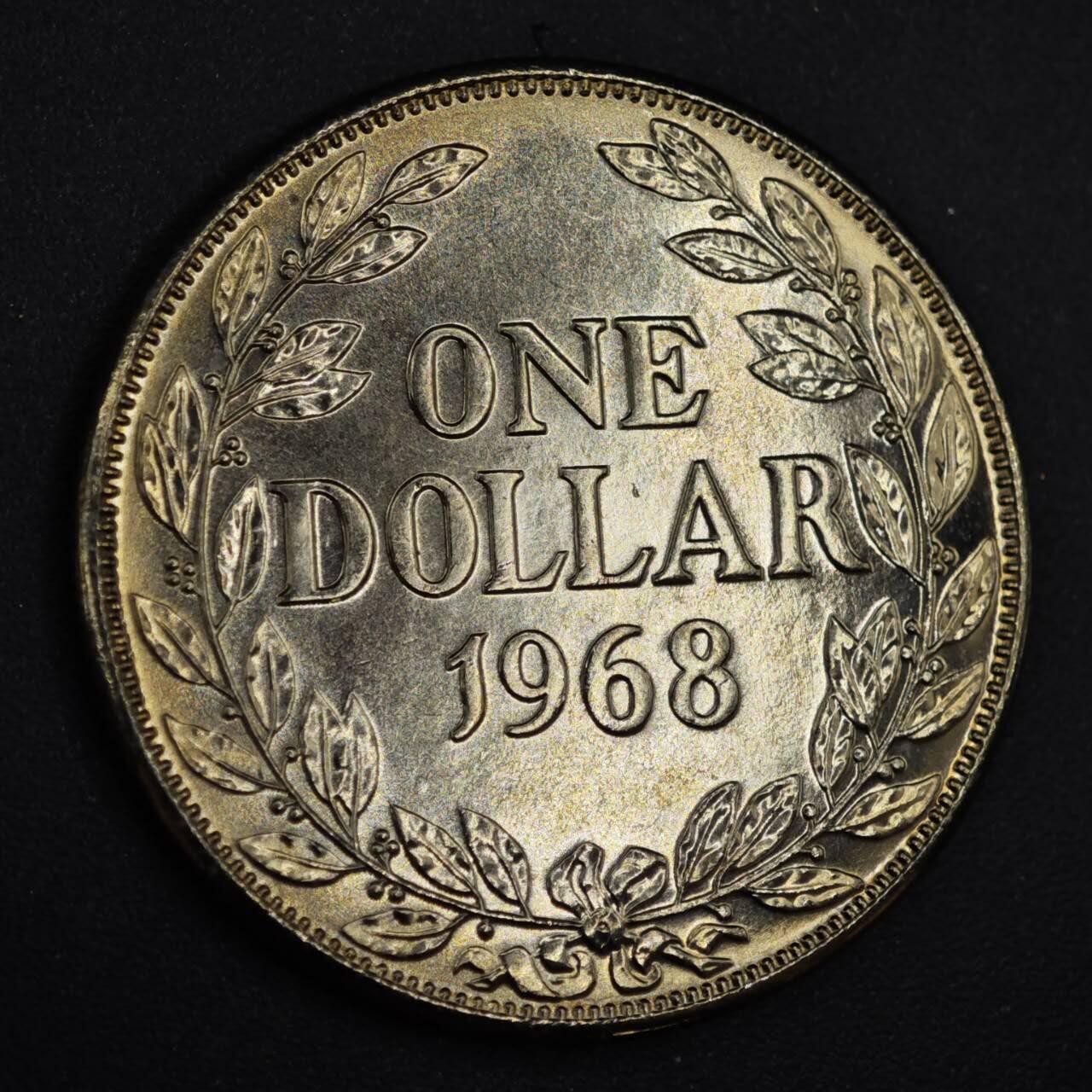 【淘币小摊】实时拍第八百二十六拍   散币场   满百包邮可预留二周 每周一统一发货   利比里亚1968年1元镍币