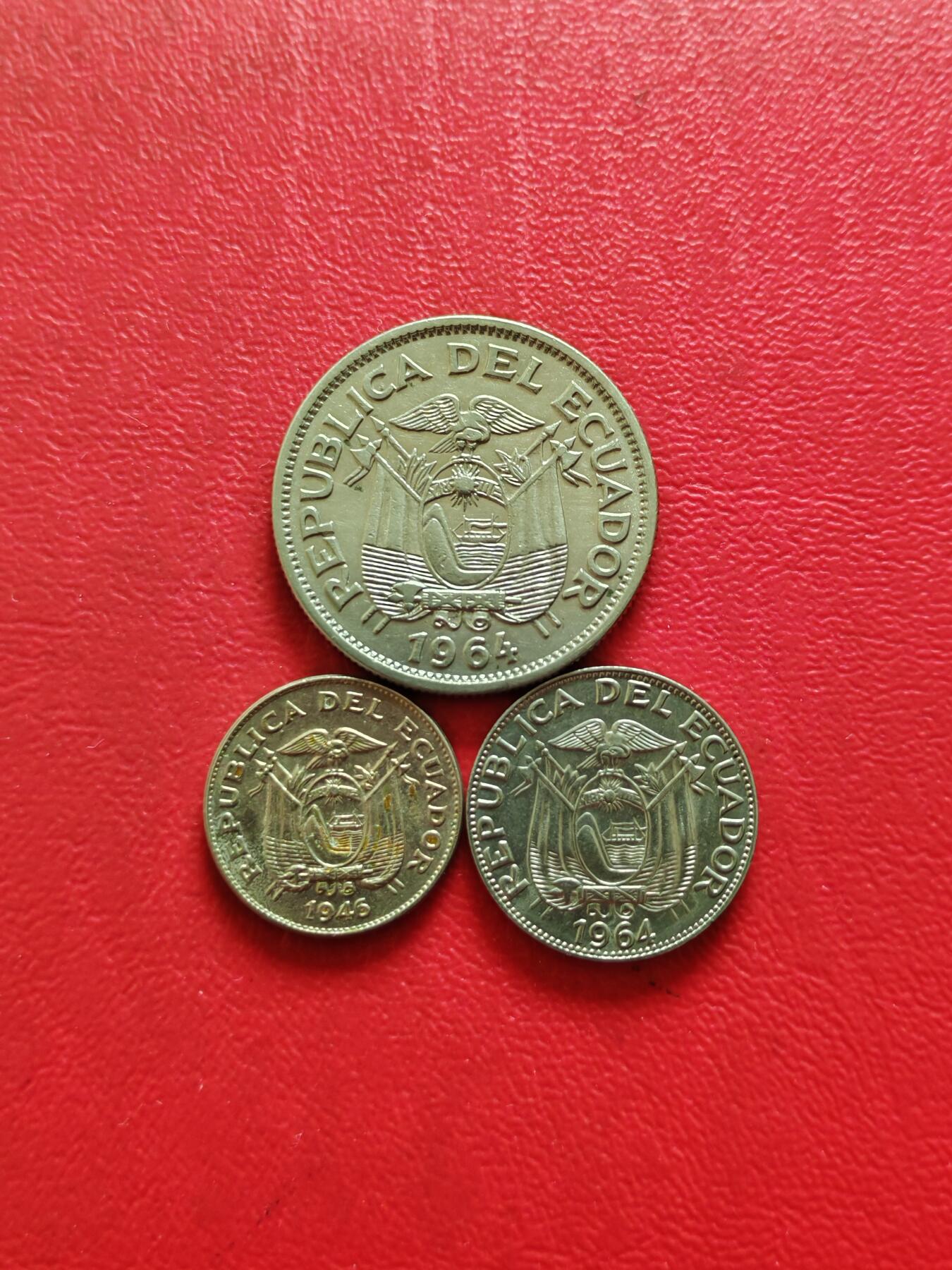 【云涧收藏】第八十三场 厄瓜多尔1946/64年3枚