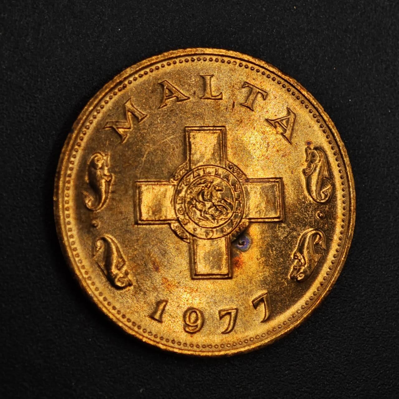 【淘币小摊】实时拍第八百二十六拍   散币场   满百包邮可预留二周 每周一统一发货   马耳他1977年1分铜币