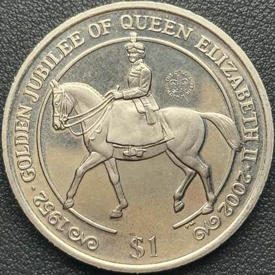 ＜小葵钱铺＞第67期·克朗币·银币场·满200包邮，不寄存·12月15日发货 - 维尔京群岛2002年金禧纪念·骑马女王1元克朗型纪念币