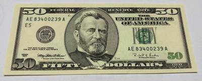 美国纸币 1996年 黑白大头版50美元 全新UNC - 美国纸币 1996年 黑白大头版50美元 全新UNC