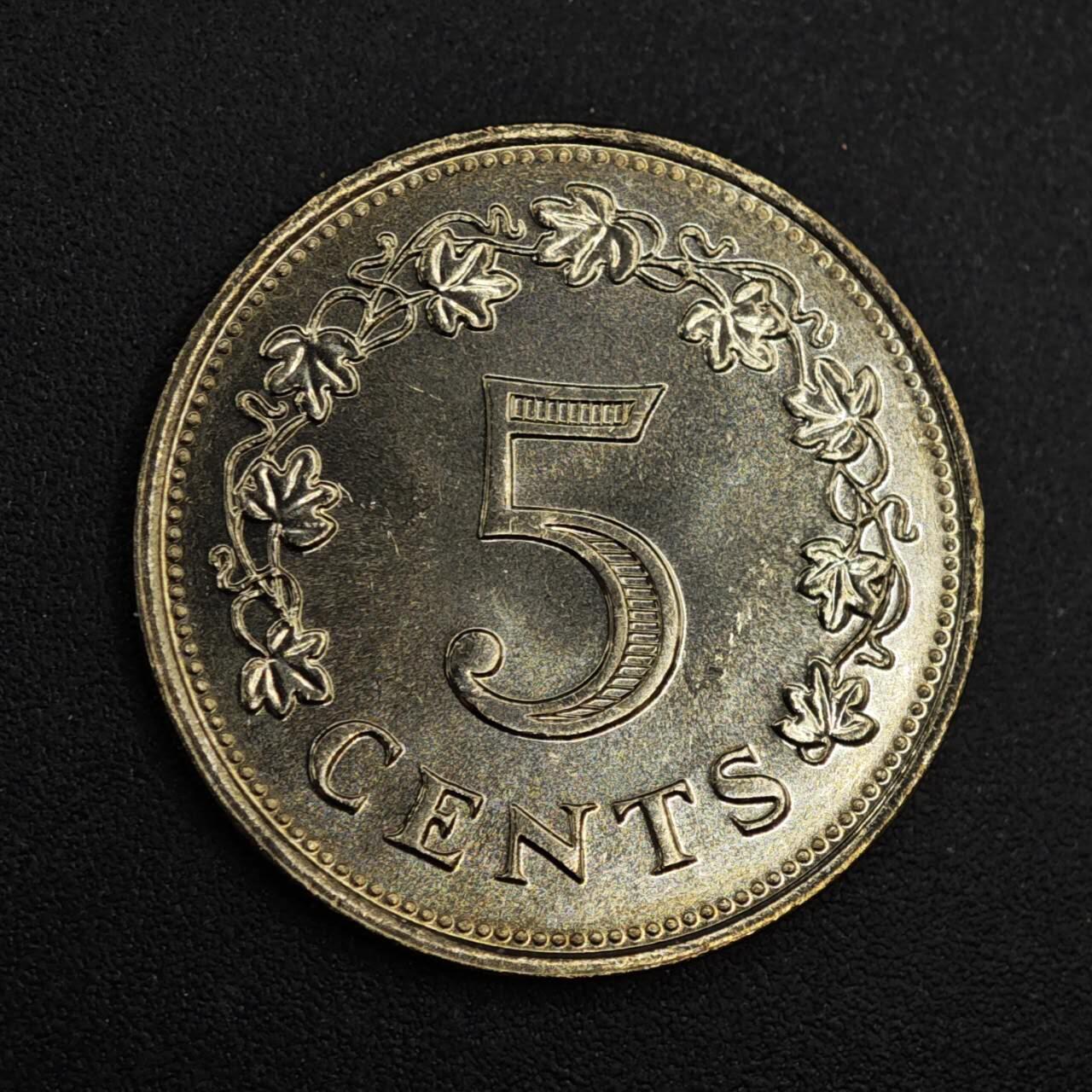 【淘币小摊】实时拍第八百二十六拍   散币场   满百包邮可预留二周 每周一统一发货   马耳他1976年5分镍币