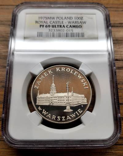 凡希社世界钱币微拍月度大拍（2025/12） - 1975波兰华沙皇家城堡100Z银币NGC-PF69UC