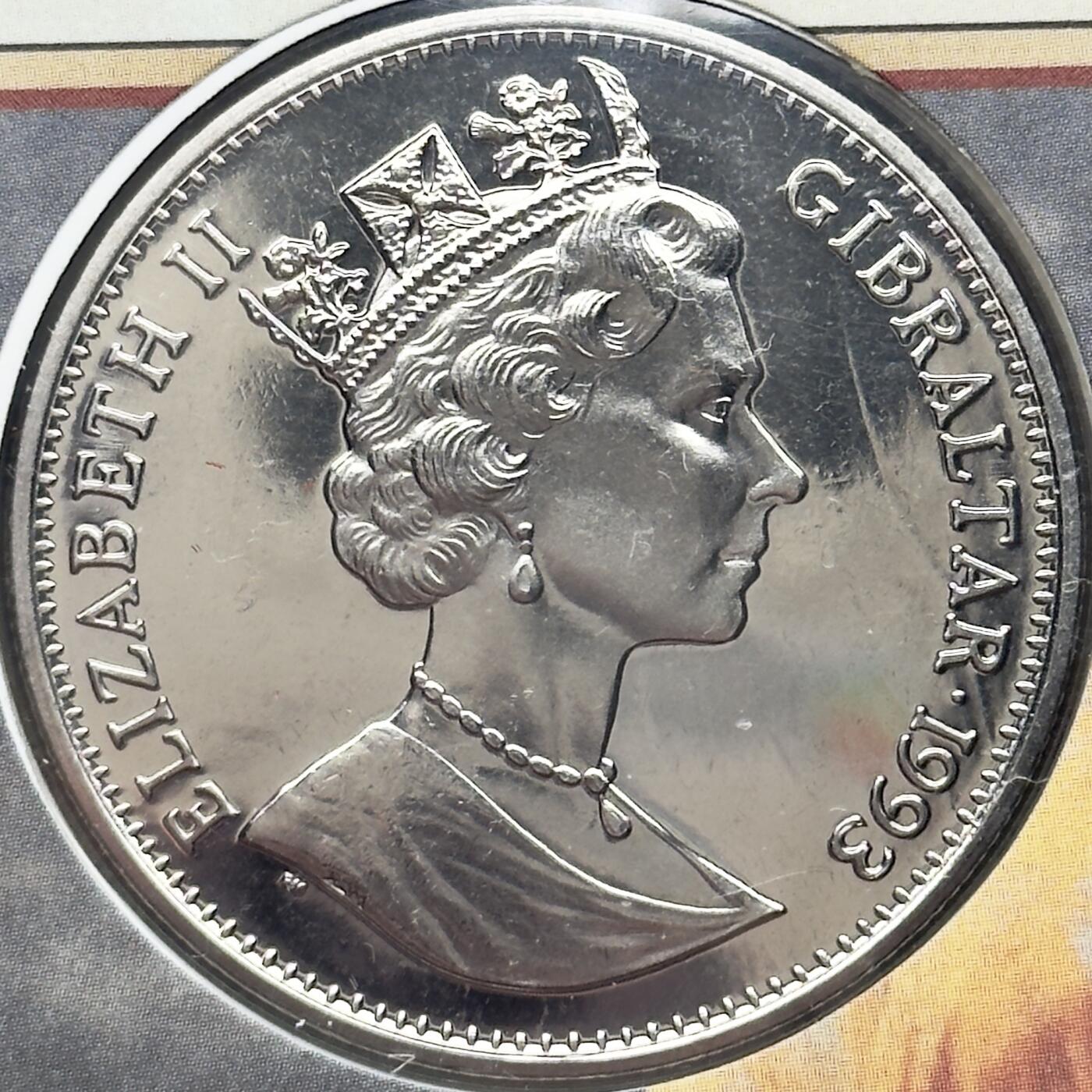 ＜小葵钱铺＞第67期·克朗币·银币场·满200包邮，不寄存·12月15日发货 〈邮币封〉直布罗陀1993年英吉利海峡隧道建设2.8ECUs类精制克朗型纪念币