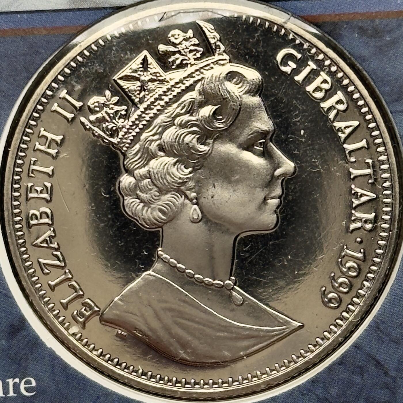 ＜小葵钱铺＞第67期·克朗币·银币场·满200包邮，不寄存·12月15日发货 〈邮币封〉直布罗陀1999年英国国王和王后·亨利八世1克朗纪念币