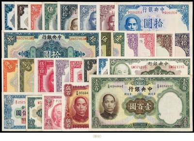 华艺国际2025年秋季拍卖会 钱币专场 - 民国时期中央银行纸币一组一百一十六枚