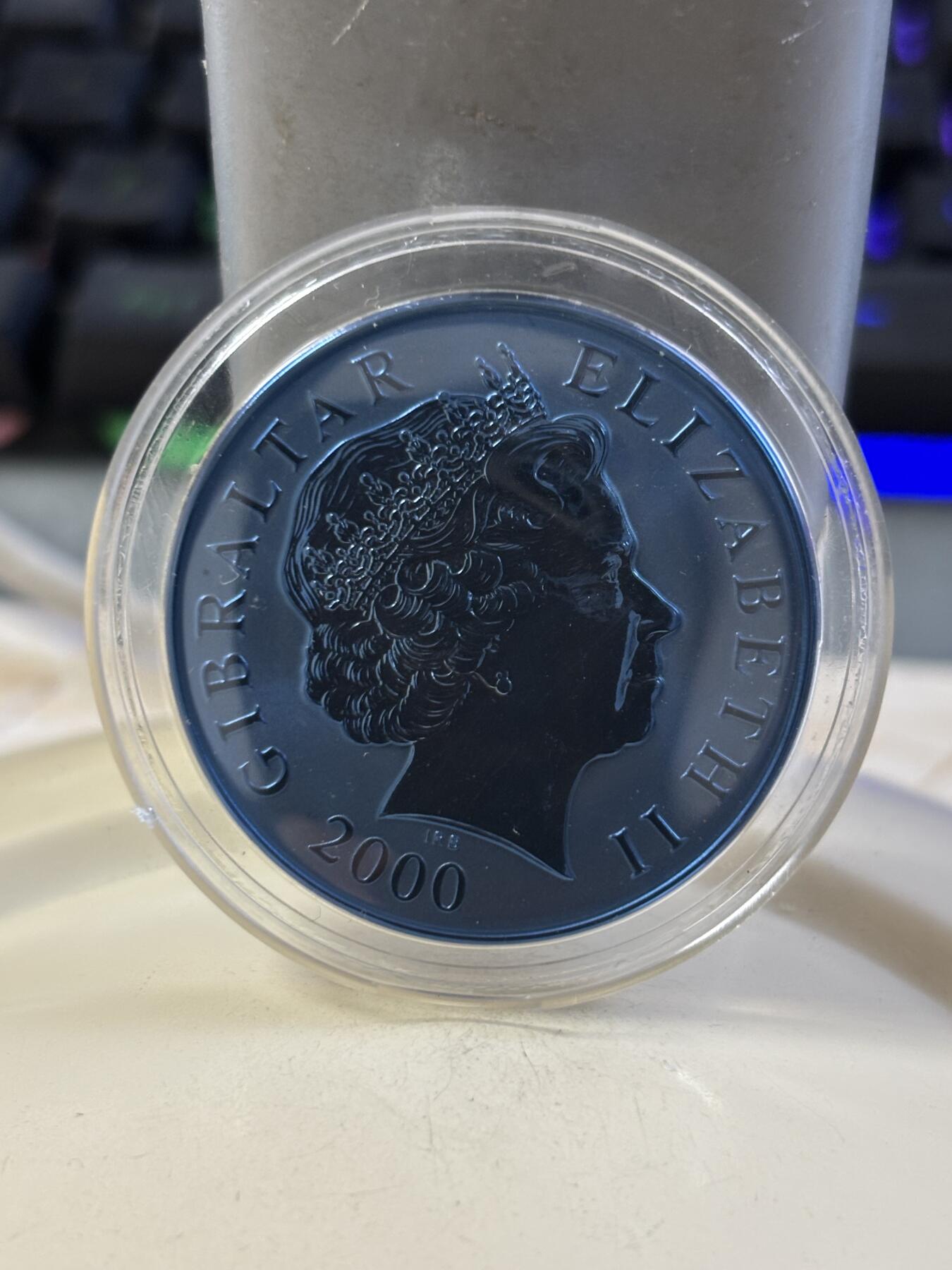 第185期拍卖 直布罗陀2000年统一便士邮政法案160周年蓝色钛币带证书