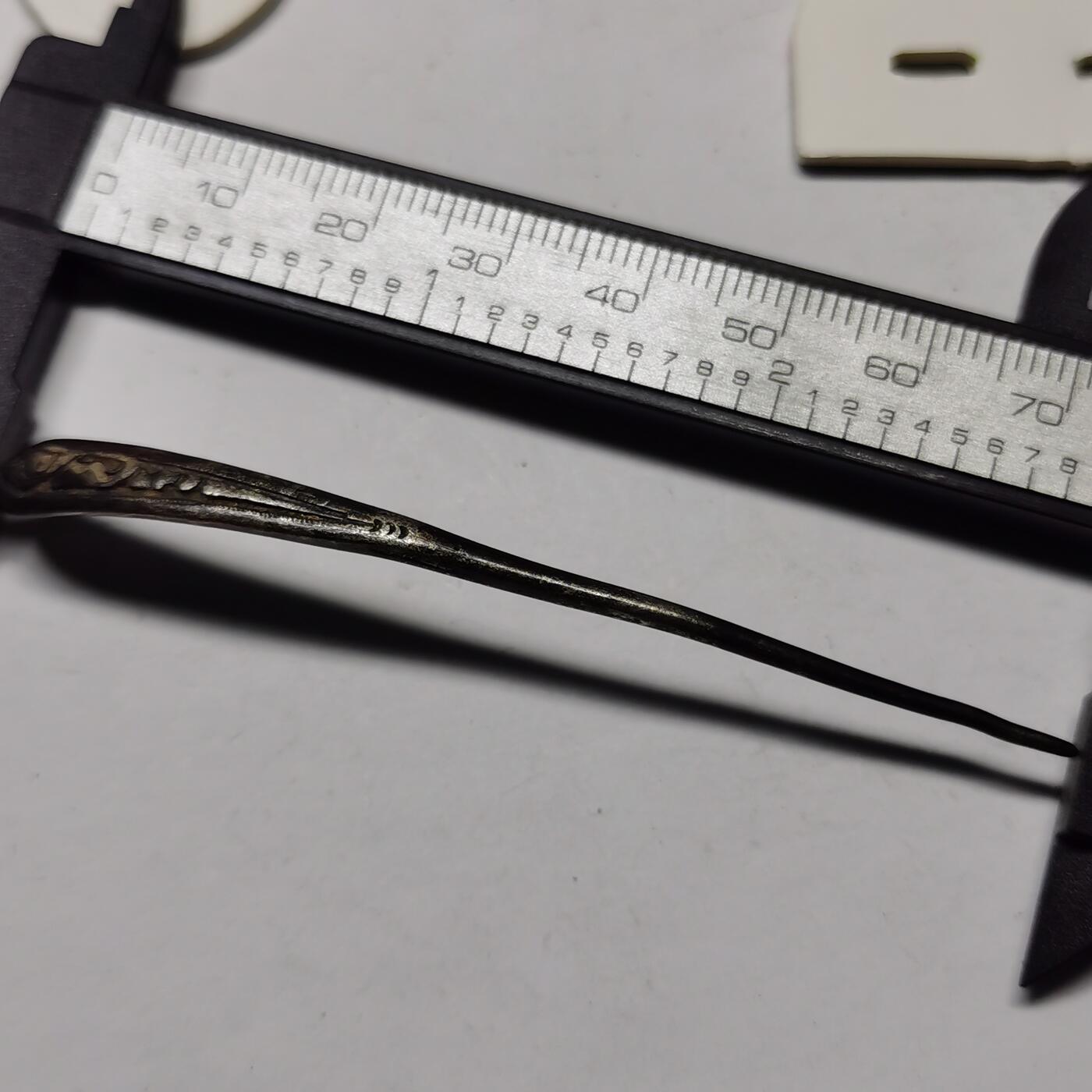 杂件专场88期 清代老银发簪，带款