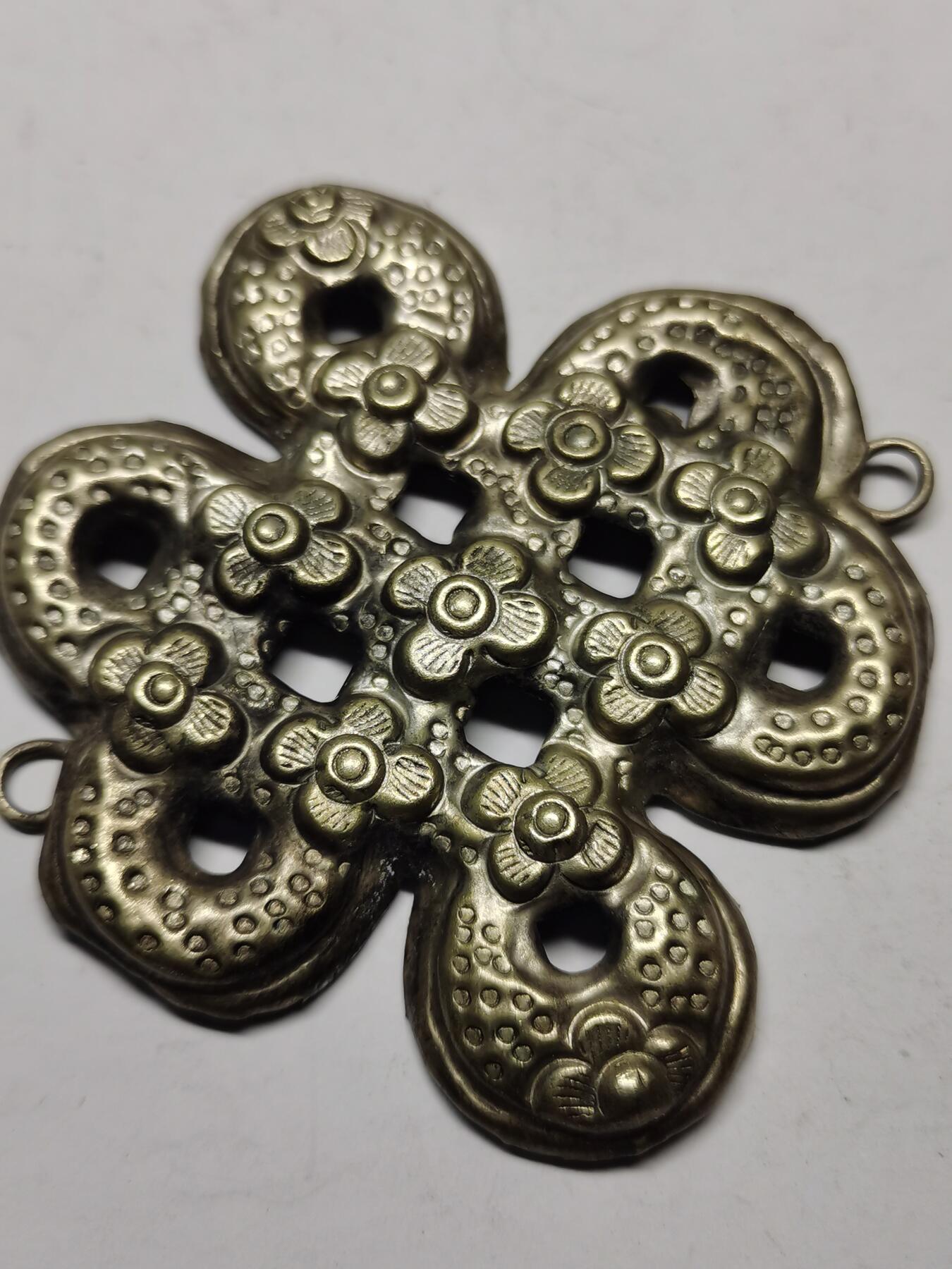 杂件专场88期 清末民国老银梅花同心结