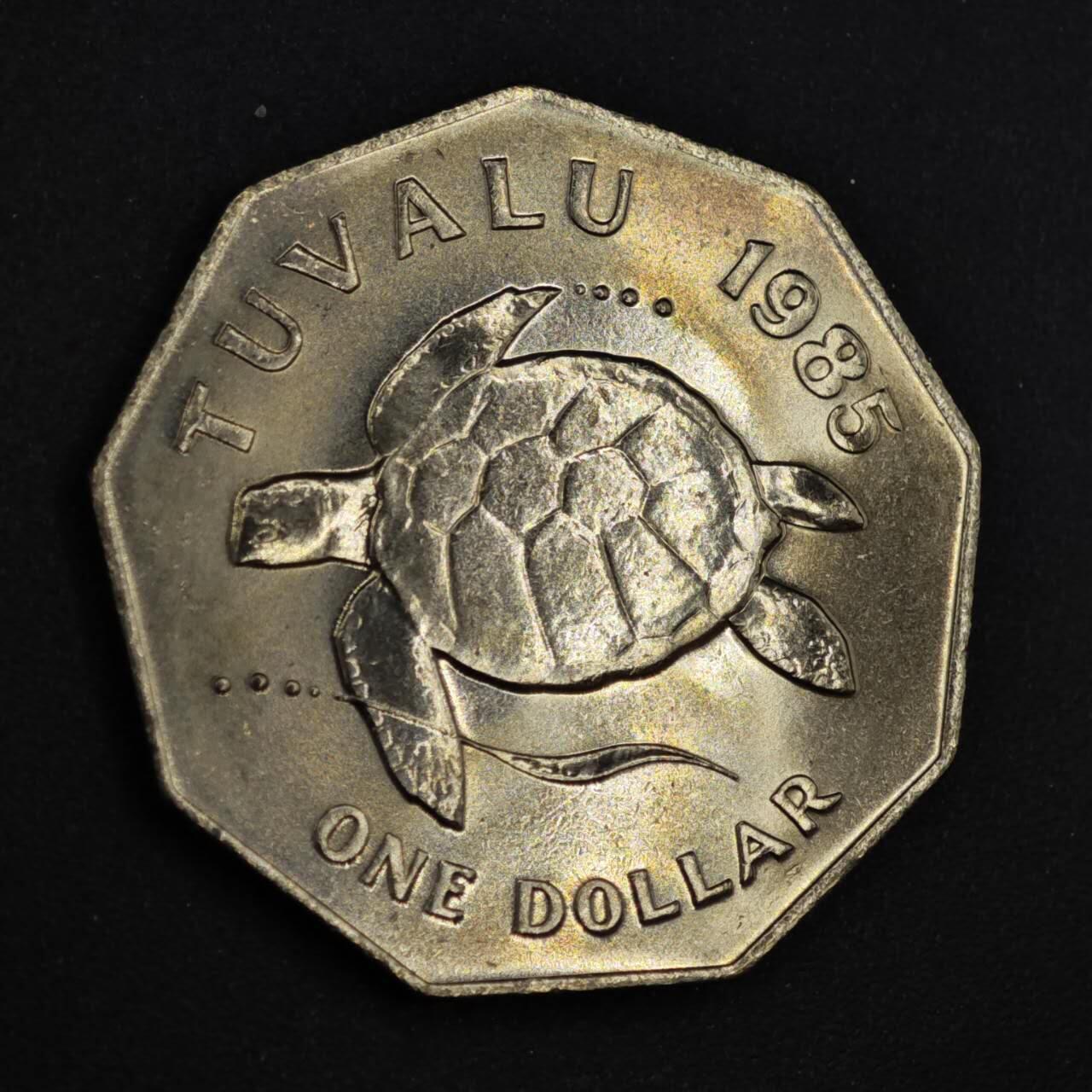 【淘币小摊】实时拍第八百二十六拍   散币场   满百包邮可预留二周 每周一统一发货   图瓦卢1985年海龟1元镍币