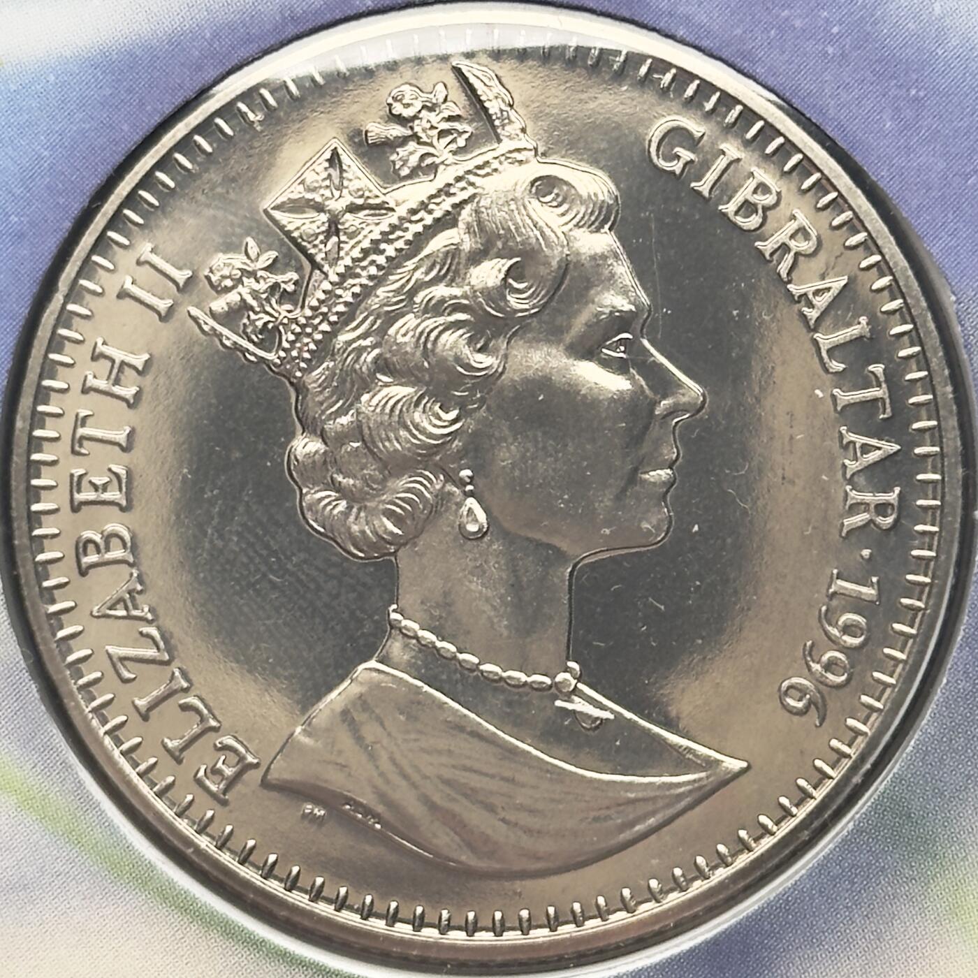 ＜小葵钱铺＞第67期·克朗币·银币场·满200包邮，不寄存·12月15日发货 〈邮币封〉直布罗陀1996年玫瑰1克朗纪念币