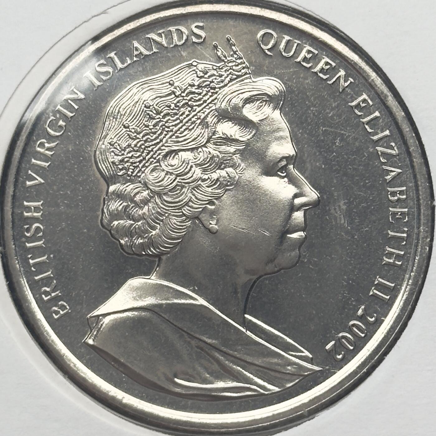 ＜小葵钱铺＞第67期·克朗币·银币场·满200包邮，不寄存·12月15日发货 〈邮币封〉维尔京群岛2002年女王金禧纪念·狂欢节舞者1元克朗型纪念币