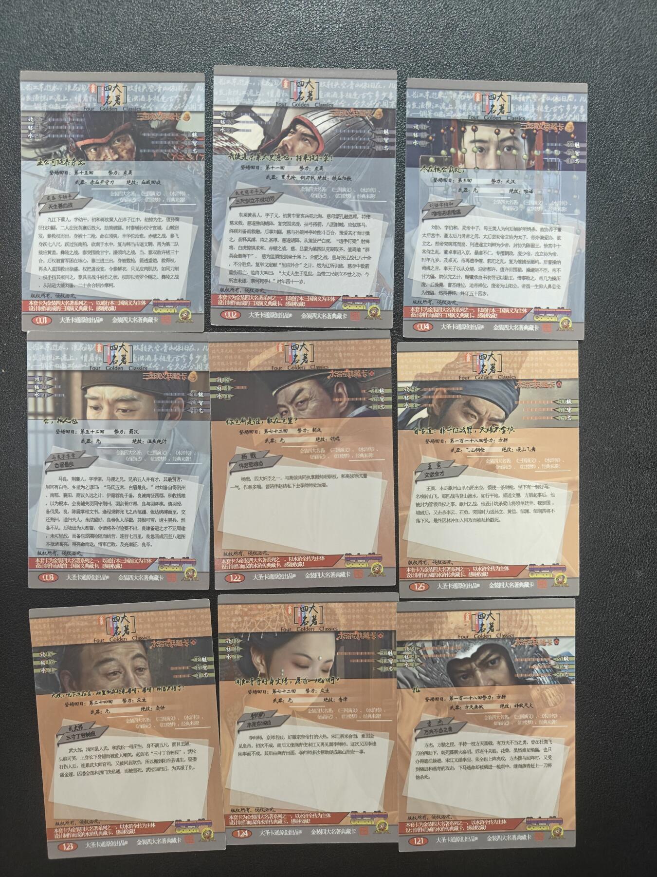 天玑星卡拍第150期《12.11周一截拍》持续收拍收评中 满赠卡需备注 大圣卡通 金装四大名著 大头 9张