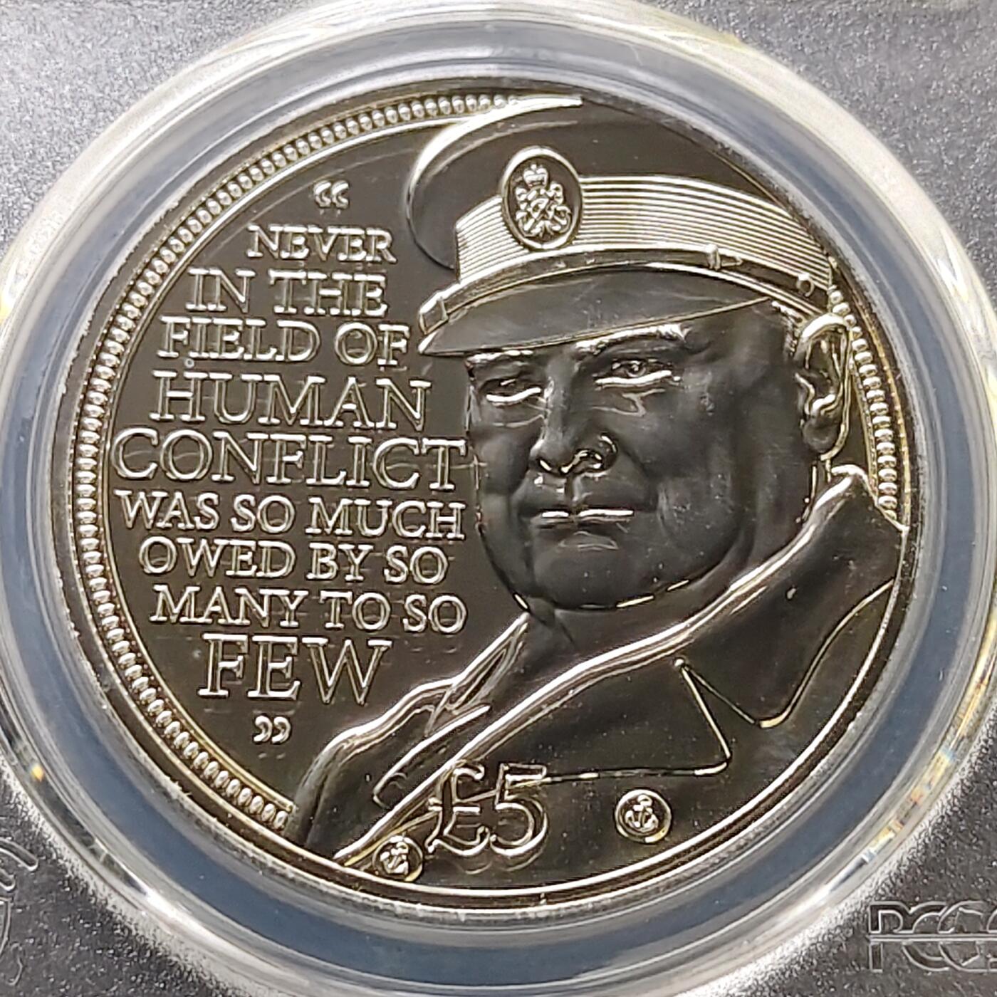 【全场包邮】纯粹捡漏拍487场（免费代拍第24场） 【收藏级·冠军分】泽西2015年5镑温斯顿·丘吉尔逝世50周年克朗型纪念币-PCGS MS67