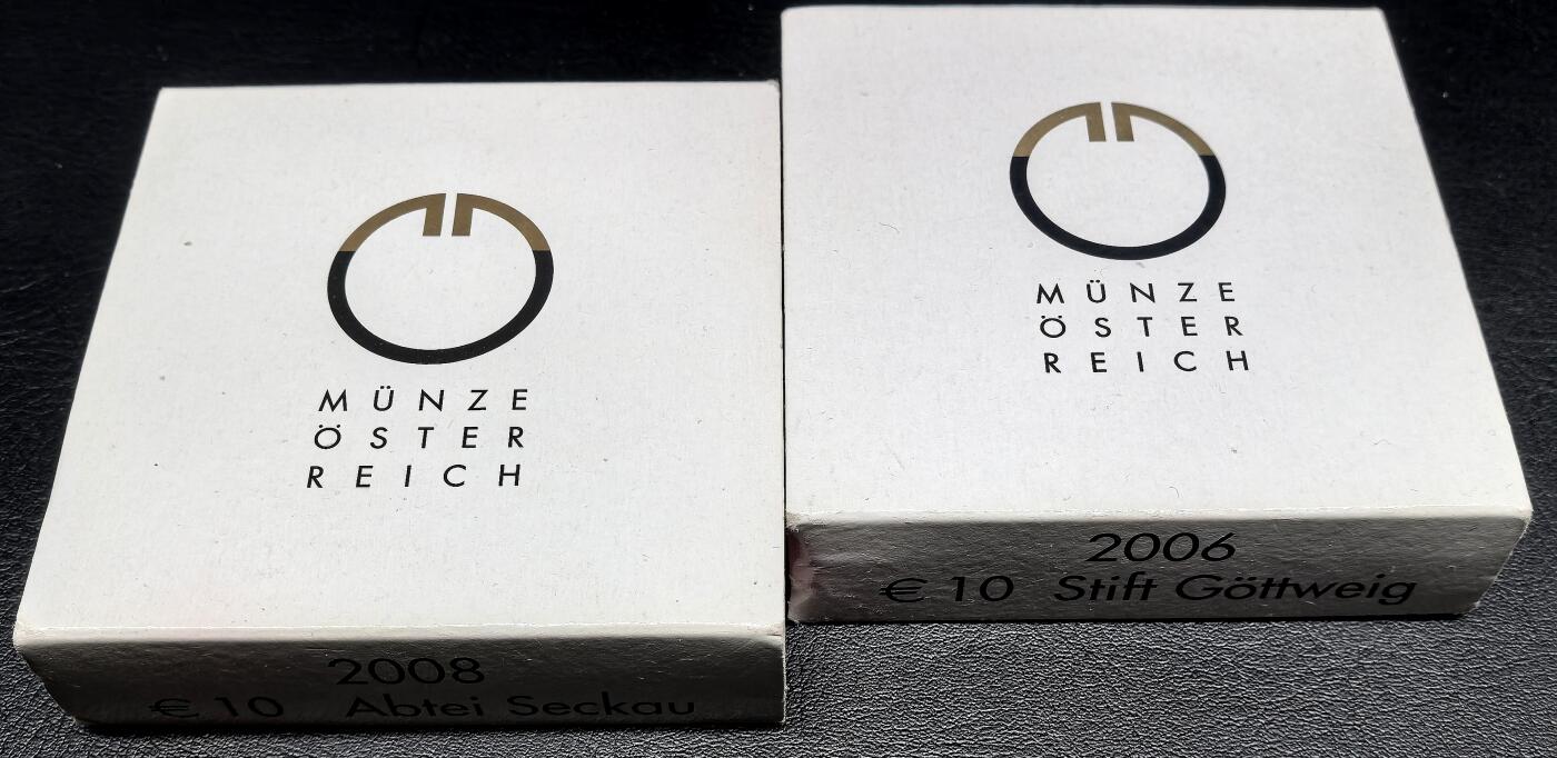 凡希社世界钱币微拍月度大拍（2025/12） 奥地利银币两枚一组，原厂盒证。