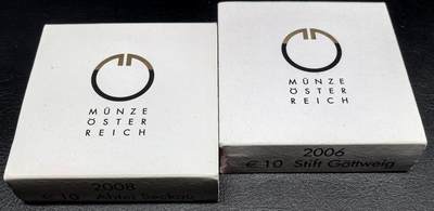 凡希社世界钱币微拍月度大拍（2025/12） - 奥地利银币两枚一组，原厂盒证。