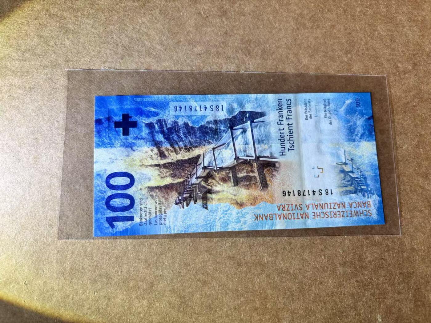 【Blue Auction】世界纸币精拍第762期——18级TOP拍卖/信誉/品质/专业/高效💫 瑞士 2018年100法郎 全新UNC