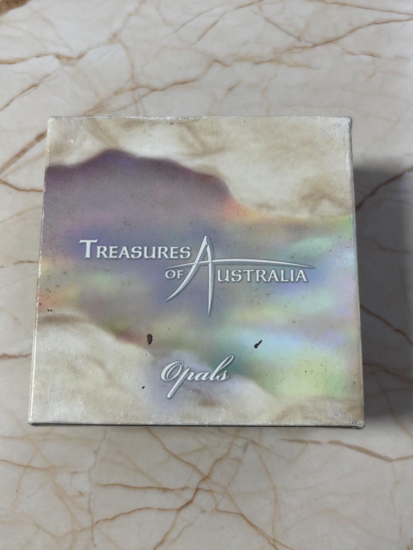 第185期拍卖 澳大利亚2008年澳洲宝藏系列中空镶嵌蛋白石银币，999银，发行7500枚，有氧化