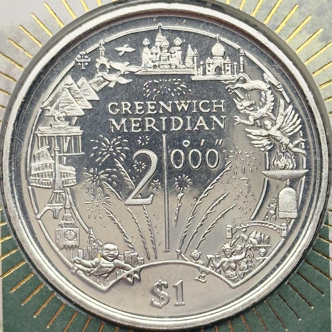 ＜小葵钱铺＞第67期·克朗币·银币场·满200包邮，不寄存·12月15日发货 〈邮币封〉利比里亚2000年千禧年·格林威治子午线1元克朗型纪念币